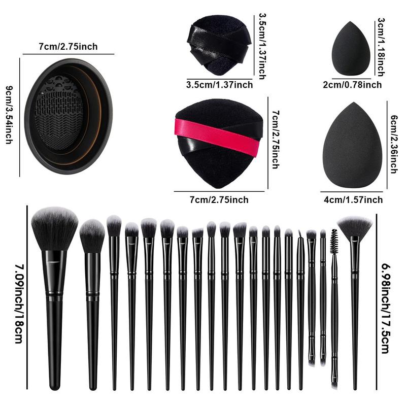 Professional Makeup Tool Set, 34pcs set Makeup Brush & Puff & Sponge & Brush Cleaning Pad, Multifunctional Makeup Tool for Women & Girls Daily Use