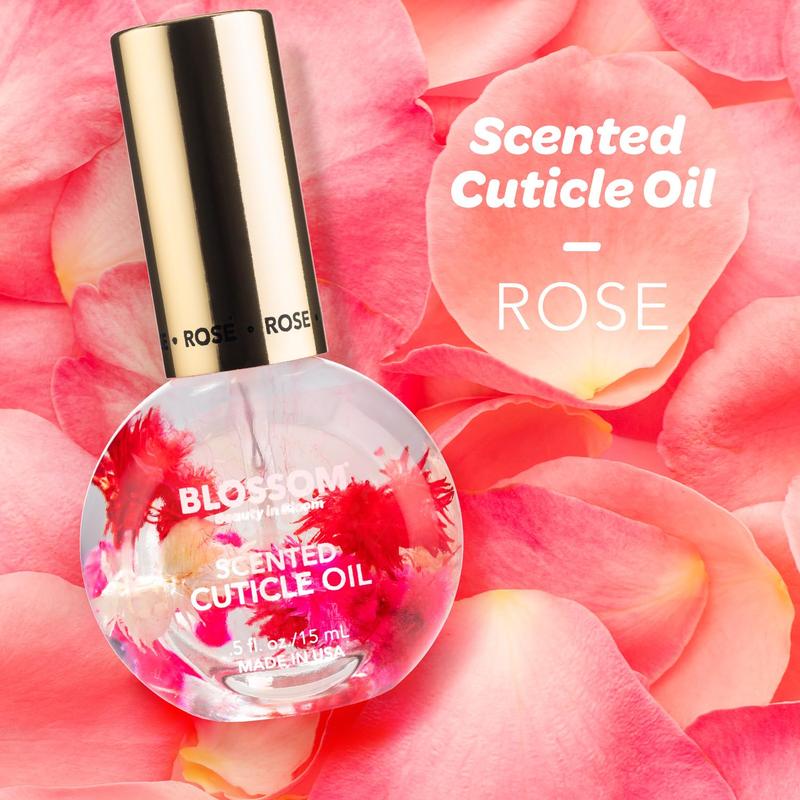 Hydrating, Moisturizing, Strengthening, Scented Cuticle Oil, Infused with Real Flowers, Made in USA, 0.5 fl. oz, Rose Floral Honey Nail Luxury