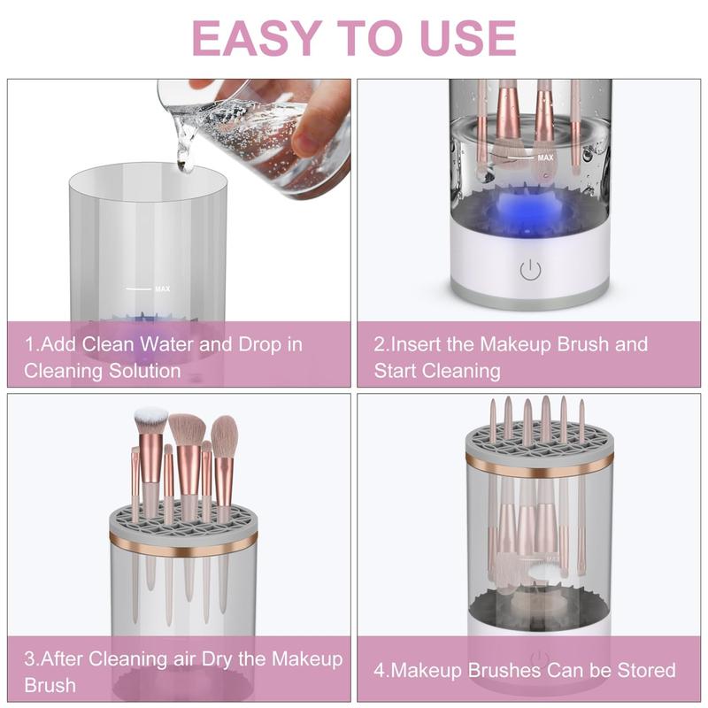 Electric Makeup Brush Cleaner, Cosmetic Brush Cleaner Machine, 2024 New Automatic Spinning Makeup Brush Cleaner