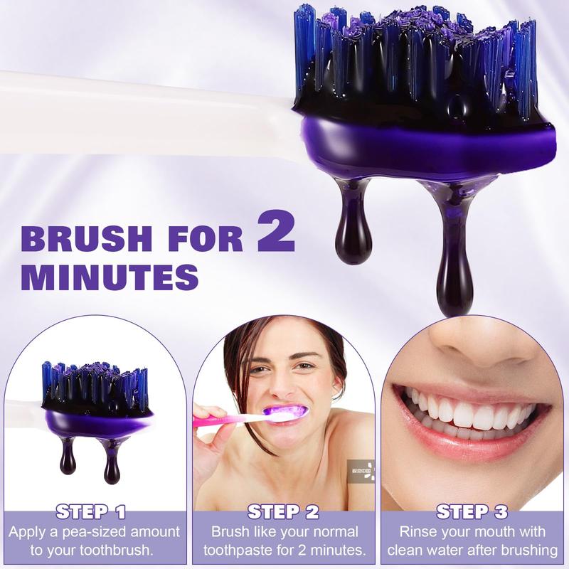 Purple Toothpaste for Teeth Whitening: Effective Stain Removal & Color Correction. Get a Brighter Smile with Our Purple Toothpaste Whitening Kit. Teeth Whitening Simplified