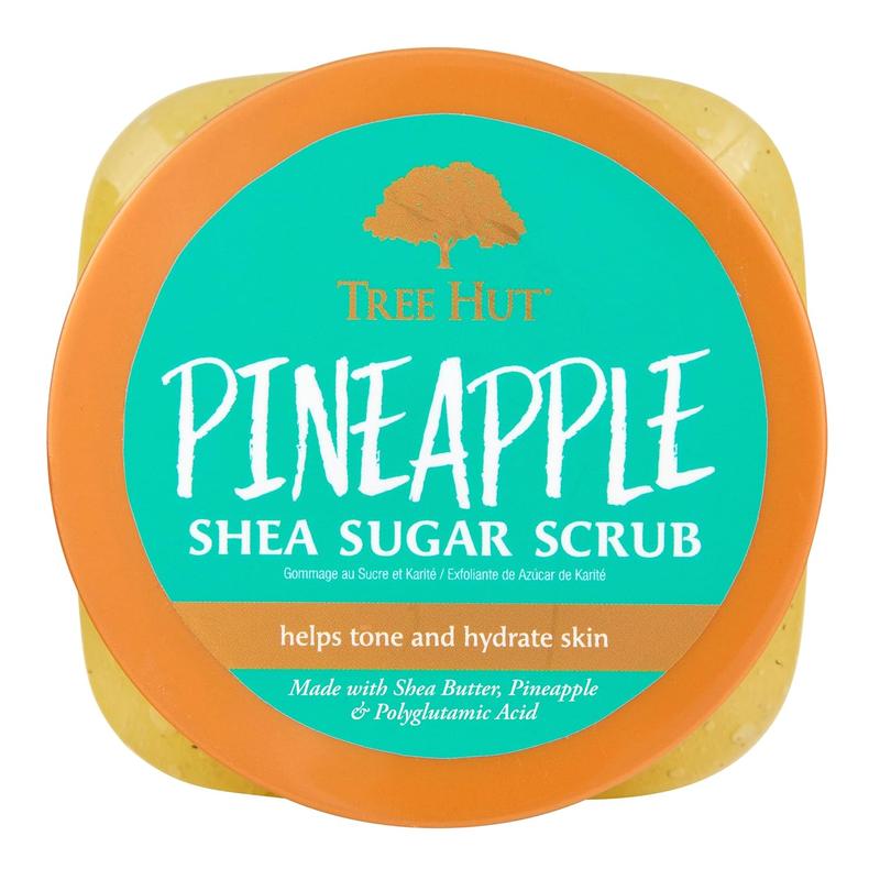 Tree Hut Pineapple Shea Sugar Scrub | Exfoliating Body Scrub Removes Dead, Dry Skin for a Soft & Hydrated Feel | Nourishing Essential Body Care | 18 Fl Oz. Tree Hut