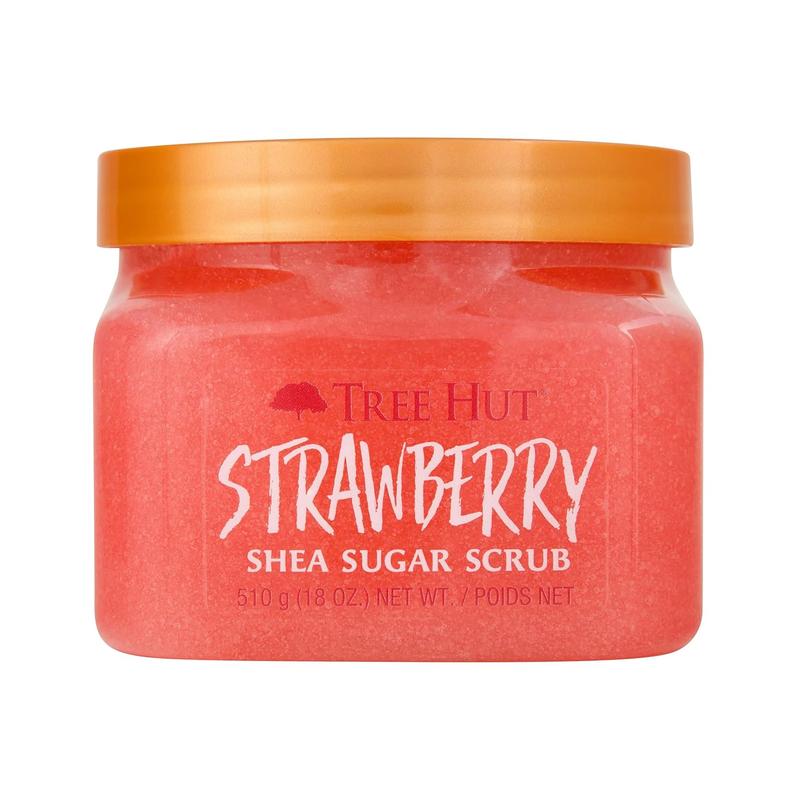 Tree Hut Strawberry Shea Sugar Scrub | Exfoliating Body Scrub Removes Dead, Dry Skin for a Soft & Hydrated Feel | Nourishing Essential Body Care | 18 Fl Oz. Tree Hut