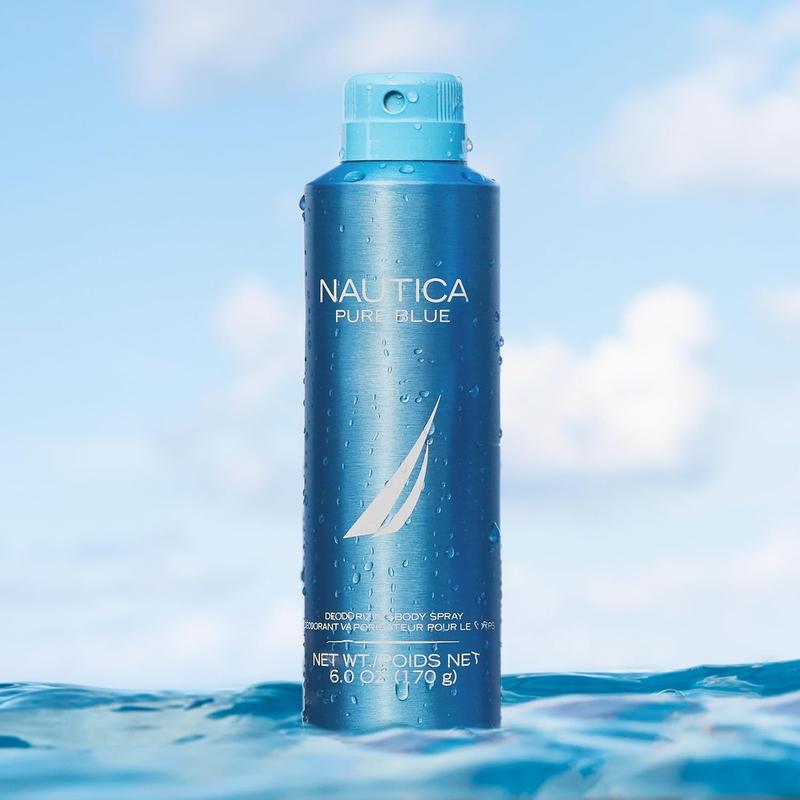 Nautica Pure Blue Deodorizing Body Spray, Fougere Aromatic Marine Fragrance, Refreshing, Modern Scent, 6.0Oz Coty Beauty