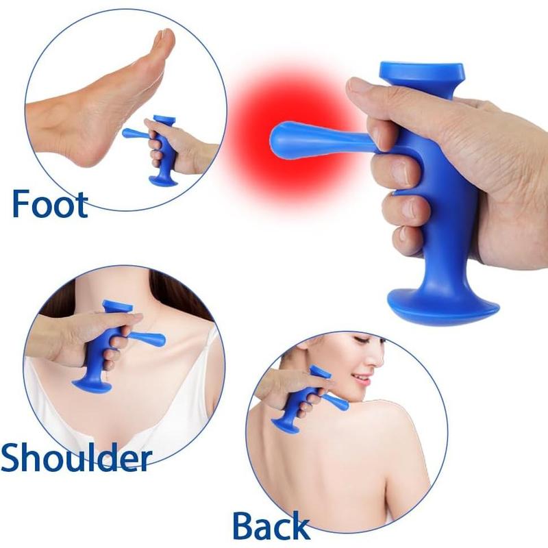 Manual Trigger Point Massage Tool and Thumb Saver for Full Body Deep Tissue Massage, with 3-Legged Massage Knobs, Stress Relief