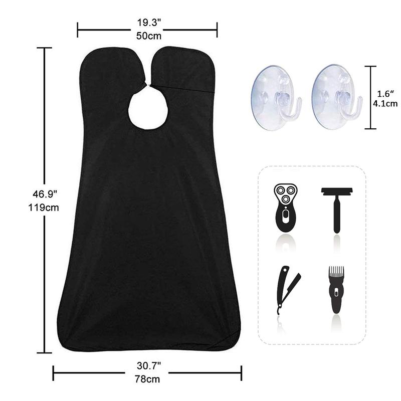 Beard Bib Beard Apron, Beard Hair Catcher for Men Shaving & Trimming Non-Stick Waterproof Beard Cape Hair Clippings Catcher Grooming Cloth with Suction Cups & A Box Birthday Gifts for Father's Day Men Him Boyfriend