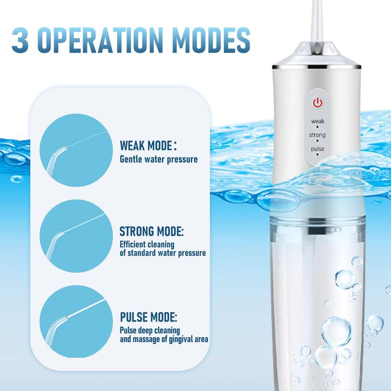 Electric Water Flosser, Portable Rechargeable Oral lrrigatorwith 4 Multifunctional Nozzle for Home & Travel, Personal Oral Care Appliance for Winter Gift, Halloween Christmas Gift, Fall Essentials