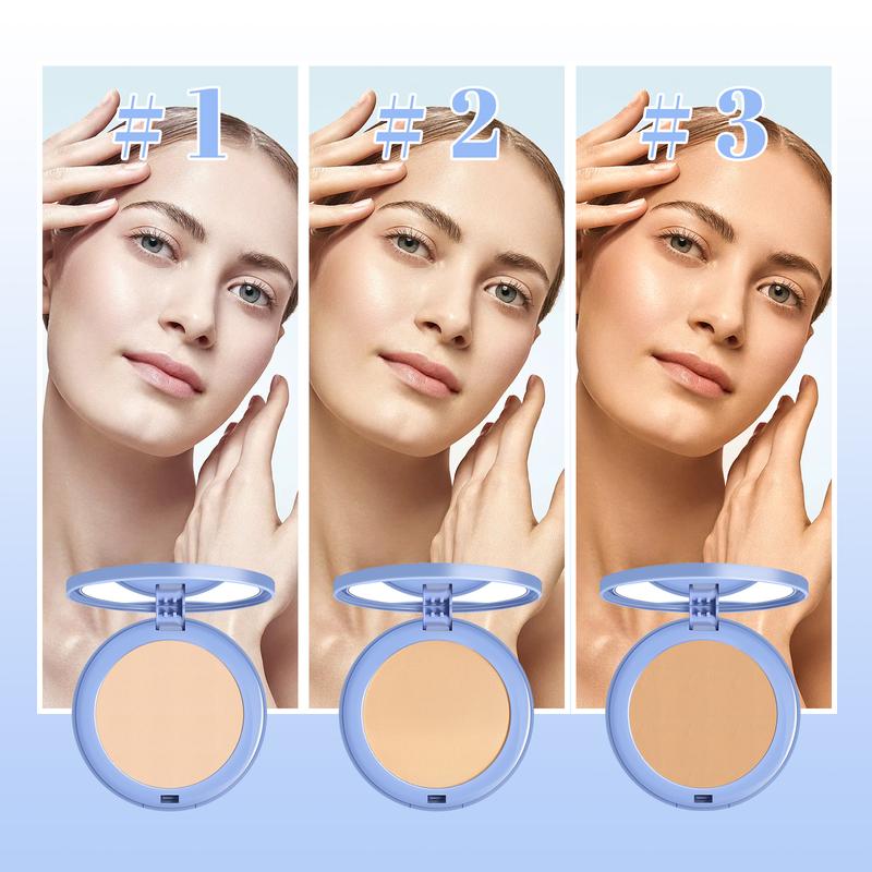 OUHOE Makeup Setting Powder Compact - Natural, Light, Breathable, Lasting, Hard to Remove - Oil Smooth Weather Cosmetic - Skincare, Waterproof Facial