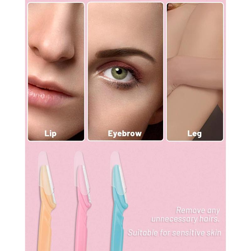 Eyebrow Razor with Box, 60 Pcs Face Razors for Women and Men, Dermaplane Razor, Dermaplaning Tool for Face, Multi-Color