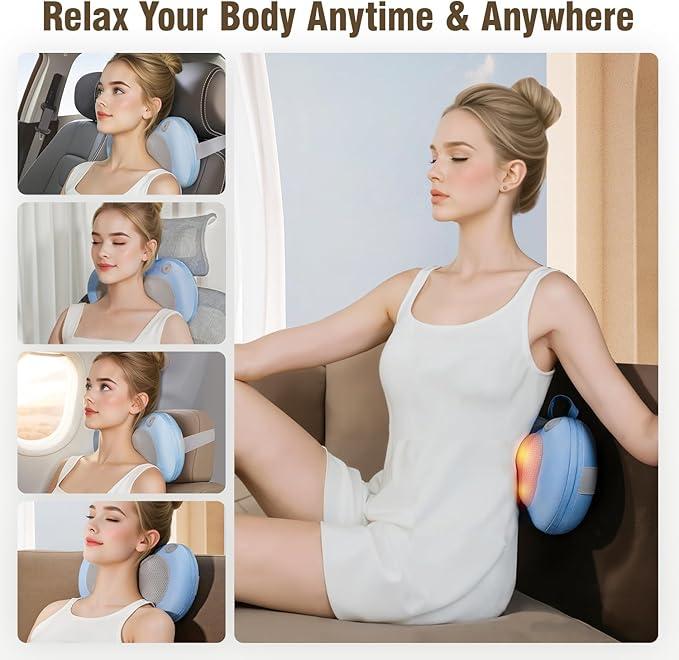 Hot neck massager, relieve muscle pain, 3D kneading massage is super comfortable, suitable for men and women, Gift Daily