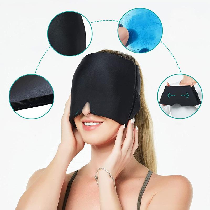 Cold & Hot Compress Gel Cap, Stretchable Sleep Mask Multifunctional Headband for Men & Women, Headband for Head Uncomfortable