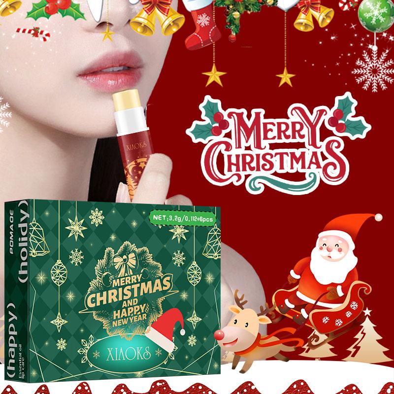 Six Christmas Wrapped Lipsticks-Christmas gift, lip balm to protect lips