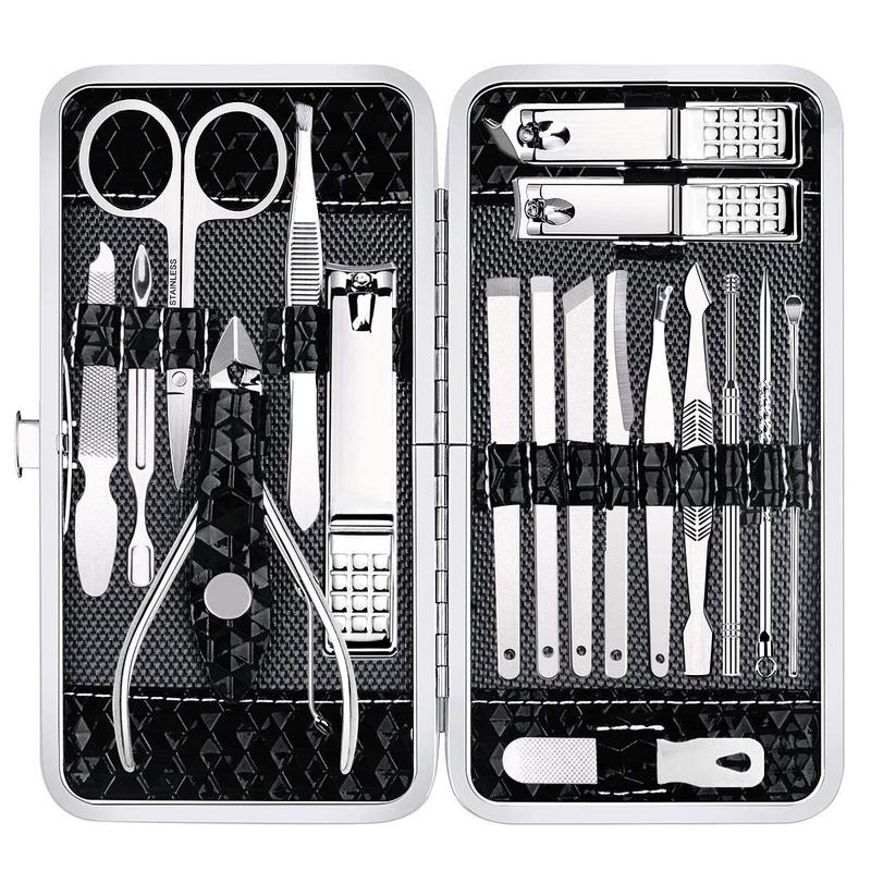 Nail Clippers Set Fingernail and Toenail Clipper Cutters, Manicure Pedicure Kit -18 Pieces Stainless Steel Professional Grooming Kits Nail Art Cutics