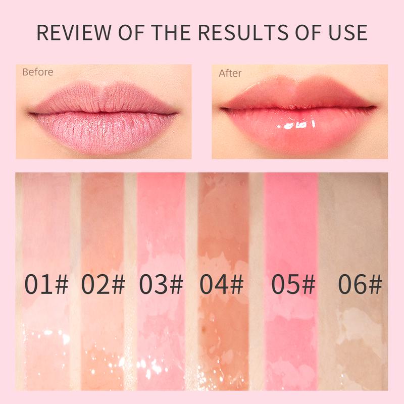 QIC Hydrating Lip Glow Oil, Plumping Lip Oil Gloss, Transparent Lip Balm, Natural Lip Plumper Gloss Make Lips Fuller and Moisturizing