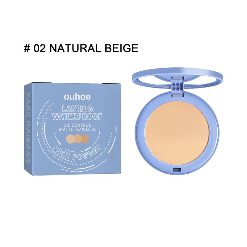 OUHOE Makeup Setting Powder Compact - Natural, Light, Breathable, Lasting, Hard to Remove - Oil Smooth Weather Cosmetic - Skincare, Waterproof Facial