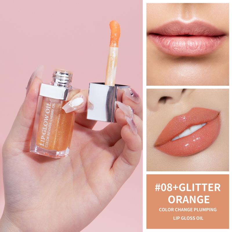 QIC Hydrating Lip Glow Oil, Plumping Lip Oil Gloss, Transparent Lip Balm, Natural Lip Plumper Gloss Make Lips Fuller and Moisturizing