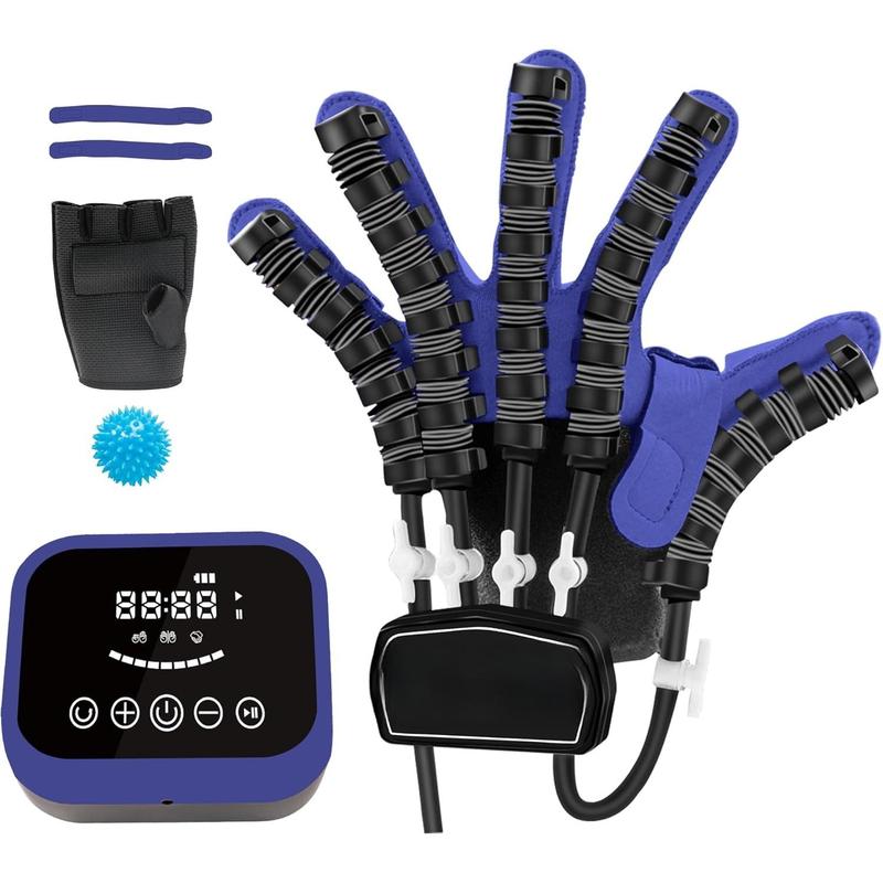 Hand Rehabilitation Robot Gloves Mobility Finger Training Equipment For Hemiplegia Stroke Cerebral Palsy Patient with USB Chargeable Left (Blue S)