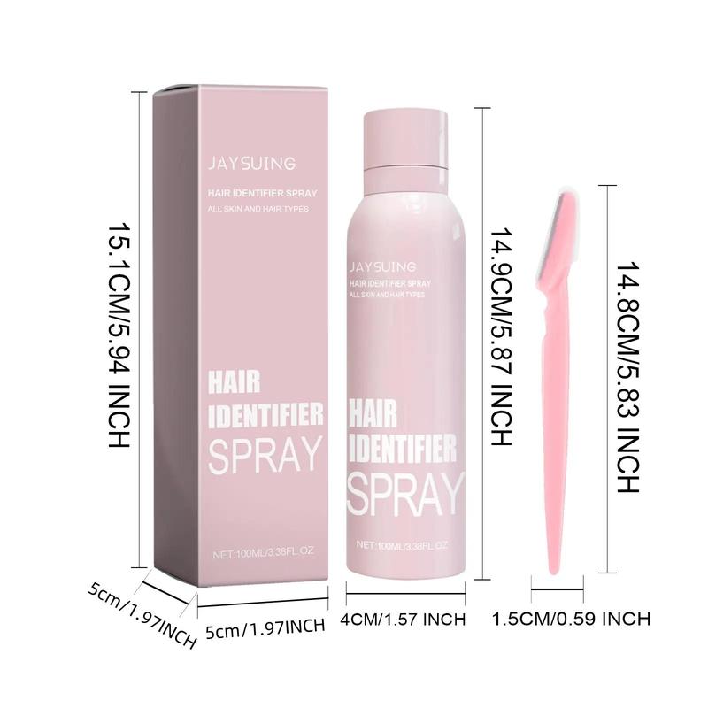 Hair Identifier Spray with 4 Counts Eyebrow Trimmer Set, Gentle Hair Removal Spray, Facial Hair Removal Product for Women