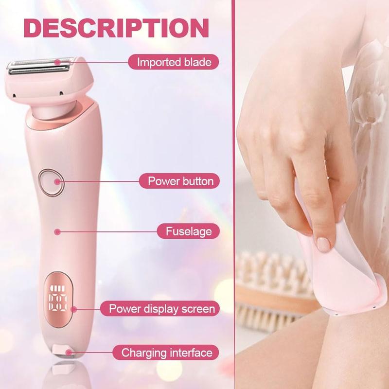 Electric Hair Remover, 1 Set 2 in 1 Electric Hair Trimmer for Women, Hair Removal Machine, Portable Electric Shaver for Face, Legs, Arms, Underarms, Bikini, Festival Gift, Hair Removal Kit, Electric Epilator Hair Removal