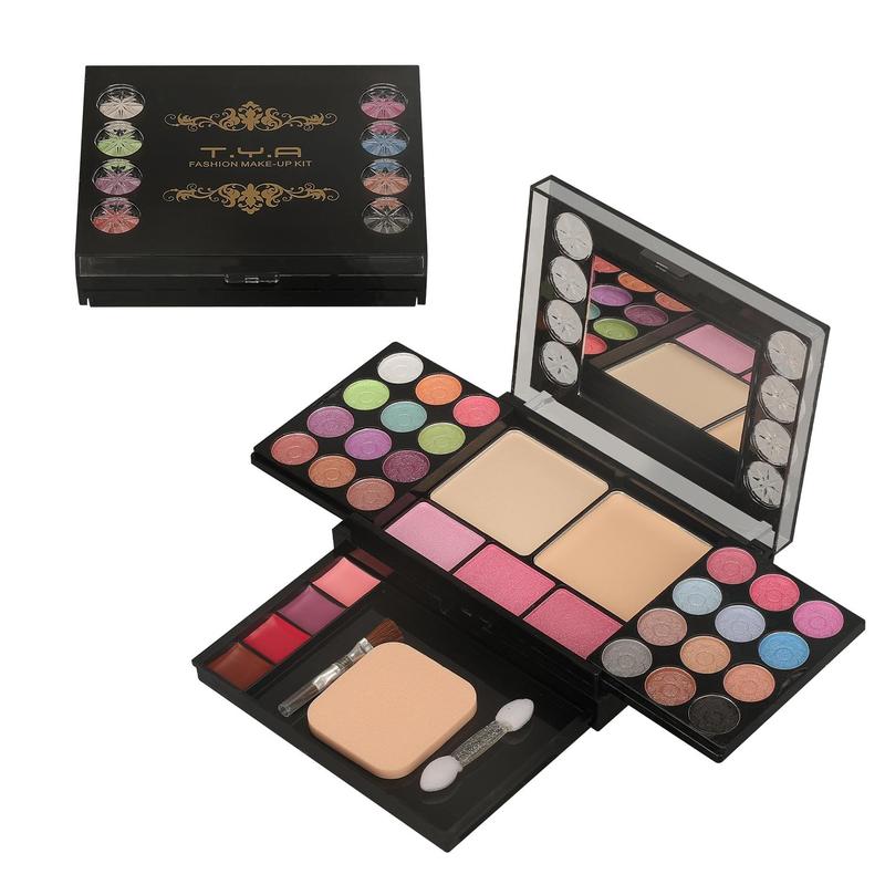 24 Color Eyeshadow Palette & 3 Color Blush Palette & 2 Color Highlights & 4 Color Lipstick & Makeup Brush Set, Professional Makeup Set for Women, Cosmetic Product for Daily Use