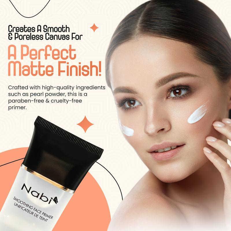 Nabi Mattifying Pore Minimizer Face Primer Face Makeup for Minimize Pores, Flawless Finish, Face Primer for All Skin Types Lightweight, Smooths, Long-Lasting, 30g - Foundation Cosmetic INVISIBLE PORES & FINE LINES, freshly washed skin,  smooth and creamy