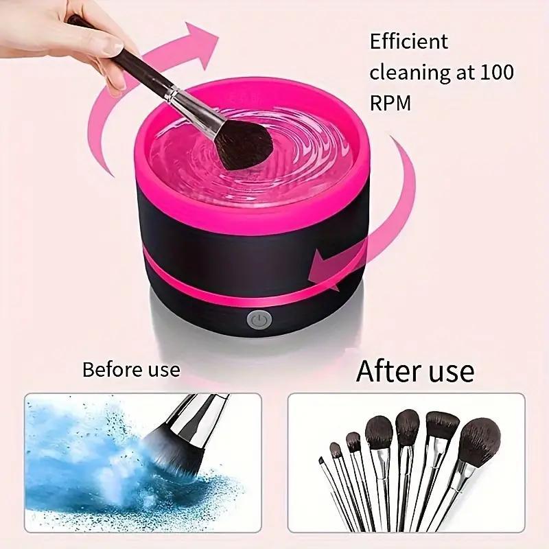 Electric Makeup Brush Cleaning Tool, USB Rechargeable Automatic Makeup Brush Cleaner, Professional Makeup Tools for Women