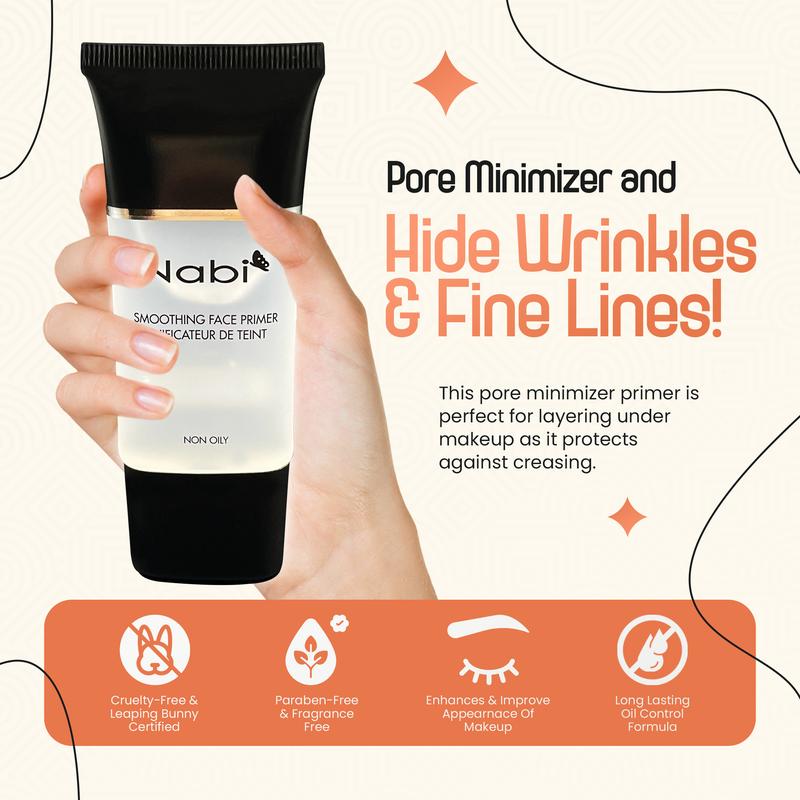 Nabi Mattifying Pore Minimizer Face Primer Face Makeup for Minimize Pores, Flawless Finish, Face Primer for All Skin Types Lightweight, Smooths, Long-Lasting, 30g - Foundation Cosmetic INVISIBLE PORES & FINE LINES, freshly washed skin,  smooth and creamy