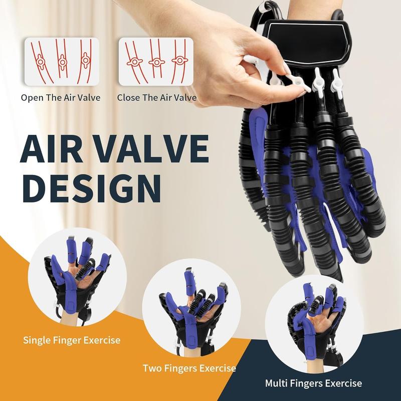 Hand Rehabilitation Robot Gloves Mobility Finger Training Equipment For Hemiplegia Stroke Cerebral Palsy Patient with USB Chargeable Left (Blue S)