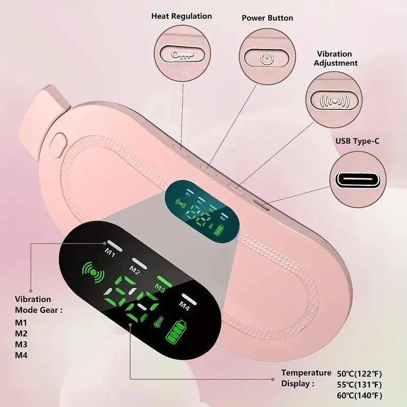 Rechargeable Heat Waist Belt, 1 Box Multifunctional Thermal & Vibration Waist Massage Belt for Women, Smart Heating Waist Massager, Ideal Gift