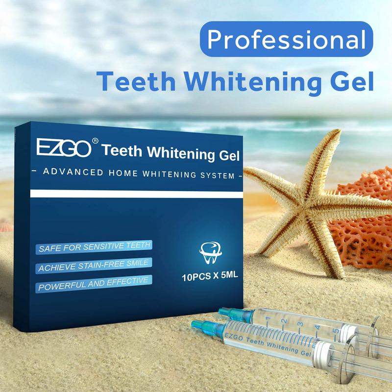 10 Pack Teeth Whitening Gel Refills 22% Bleaching Gel, No Sensitive Teeth Whitener, Great for Sensitive Tooth Whitening, Carbamide Peroxide Teeth Whitening Gel, Mint Flavor (10X 5ML) Oral Coffee Radiant