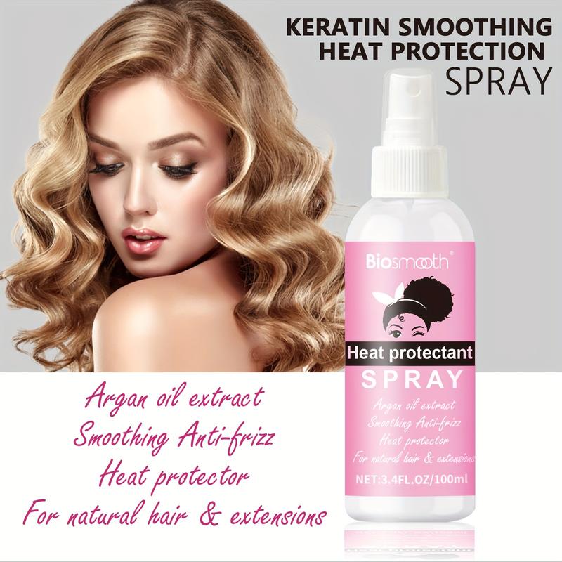 3.38oz Heat Protectant Spray, Safe Ingredients, Keratin Smoothing Heat Protection Spray