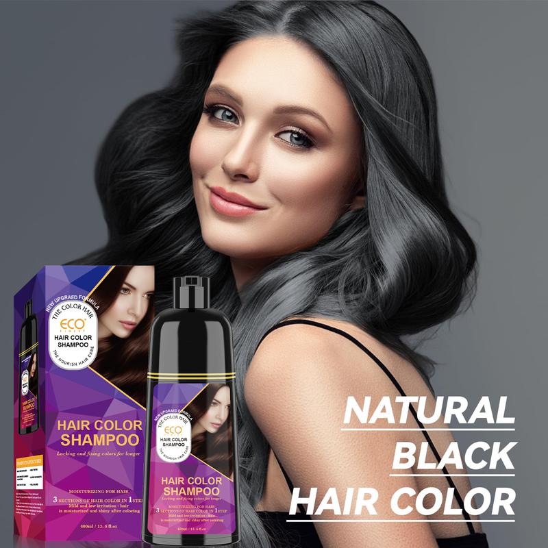 ECO Hair Dye, Quick-Action Hair Coloring Shampoo, Various colors available,Hair Care, Plant Extracts, Long-Lasting Formula Haircare Gel Nourishin,Wine-Red,Black,Brown,Ammonia-Free, Haircare, Mild (400 mL),Perfect Gifts for Women&Men