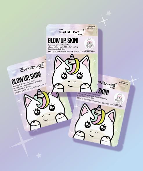 Glow Up, Skin! Animated Unicorn Face Mask Infused with a Magical Blend of Aloe, Vitamin E & Cica Vitamin C