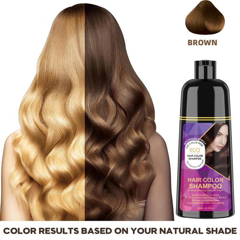 ECO Hair Dye, Quick-Action Hair Coloring Shampoo, Various colors available,Hair Care, Plant Extracts, Long-Lasting Formula Haircare Gel Nourishin,Wine-Red,Black,Brown,Ammonia-Free, Haircare, Mild (400 mL),Perfect Gifts for Women&Men