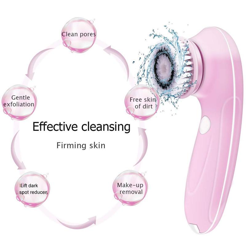 6 in 1 Skin Care Massage Brush Facial Cleaning Brush, 1 Set Skin Pore Cleaner, Facial Cleanser, Gift for Women, Skin Care Tool