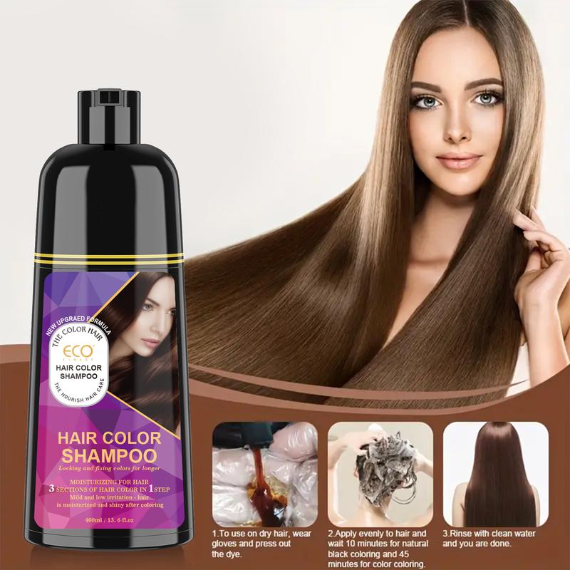 ECO Hair Dye, Quick-Action Hair Coloring Shampoo, Various colors available,Hair Care, Plant Extracts, Long-Lasting Formula Haircare Gel Nourishin,Wine-Red,Black,Brown,Ammonia-Free, Haircare, Mild (400 mL),Perfect Gifts for Women&Men