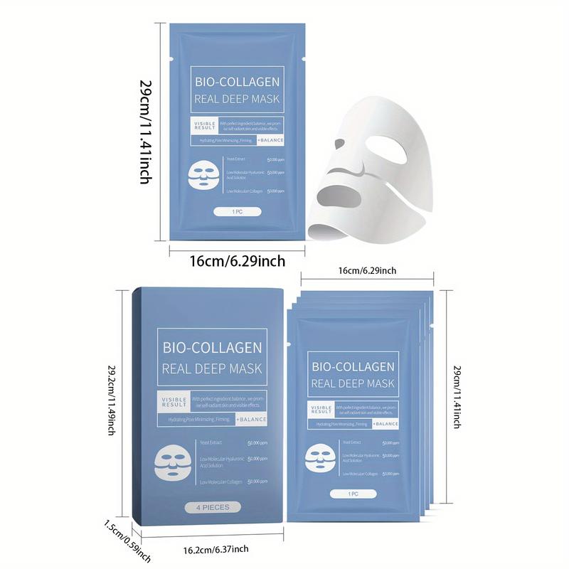 (12 pcs）Bio-Collagen Brightening Mask Overnight, Bio-Collagen True Deep Mask Deep Mask, Pure Collagen Mask, Deep Moisturizing Firming Overnight Hydrogel Mask