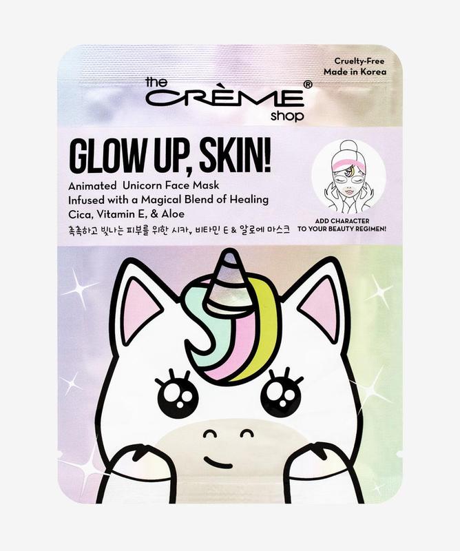 Glow Up, Skin! Animated Unicorn Face Mask Infused with a Magical Blend of Aloe, Vitamin E & Cica Vitamin C