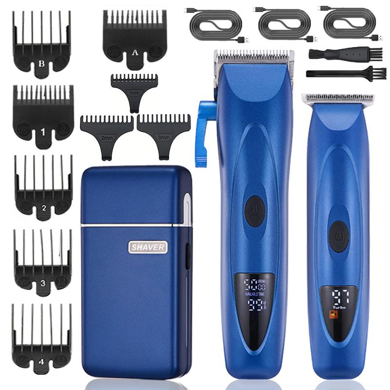 Professional Hair Clipper Set, 3 Counts set Electric Hair Trimmer & Accessories, Rechargeable Hair Shaver for Men, Perfect Gifts for Men