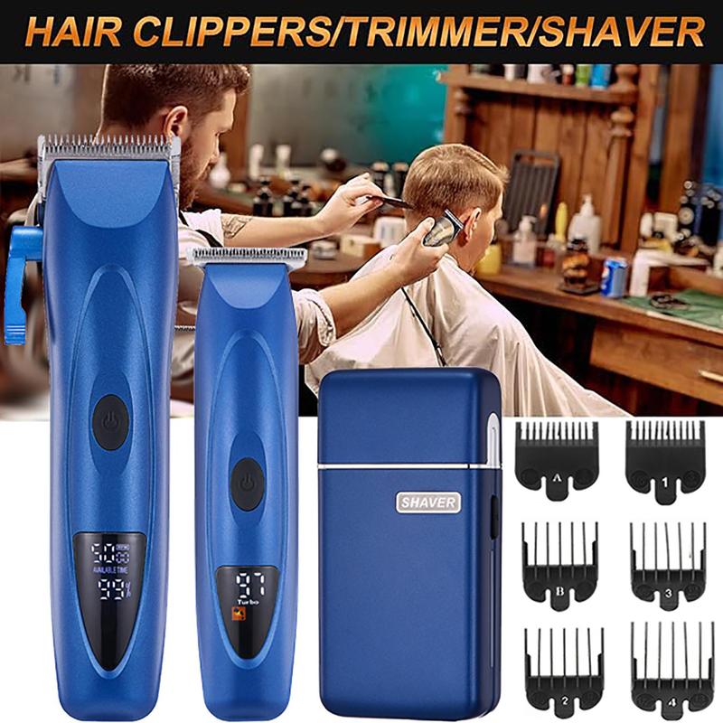 Professional Hair Clipper Set, 3 Counts set Electric Hair Trimmer & Accessories, Rechargeable Hair Shaver for Men, Perfect Gifts for Men