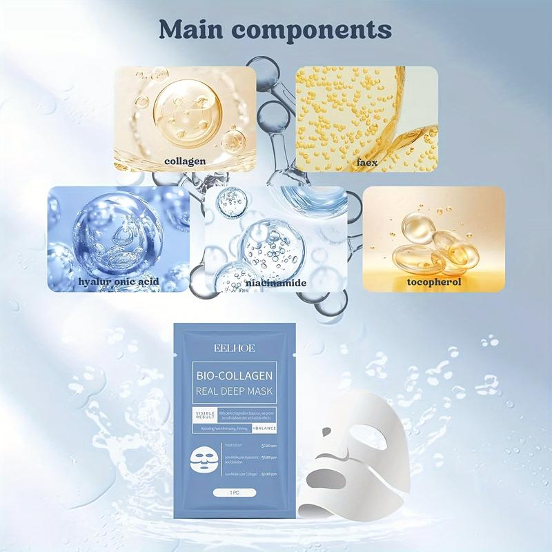 (12 pcs）Bio-Collagen Brightening Mask Overnight, Bio-Collagen True Deep Mask Deep Mask, Pure Collagen Mask, Deep Moisturizing Firming Overnight Hydrogel Mask