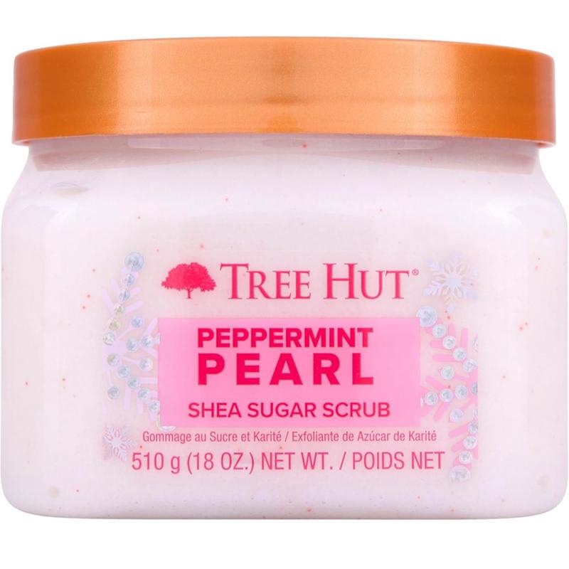 Tree Hut Peppermint Pearl Shea Sugar Scrub - Exfoliating Body Scrub for Soft & Hydrated Feel - Limited Edition Holiday Moisturizing Body Care