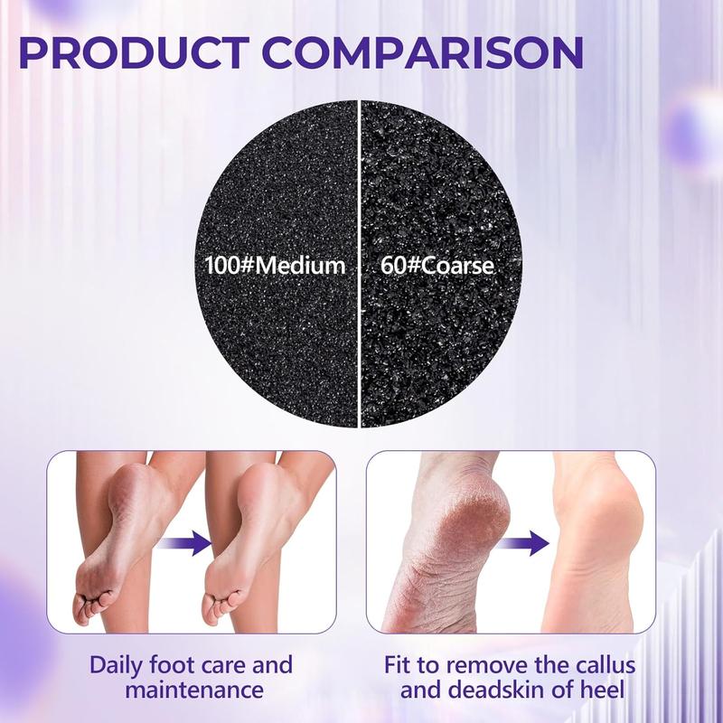 60 Pcs Foot File Replacement Pads Round 60 Grit Sandpaper Disk for Pedicure Replaceable for Electric Foot File Callus Dead Skin Remover