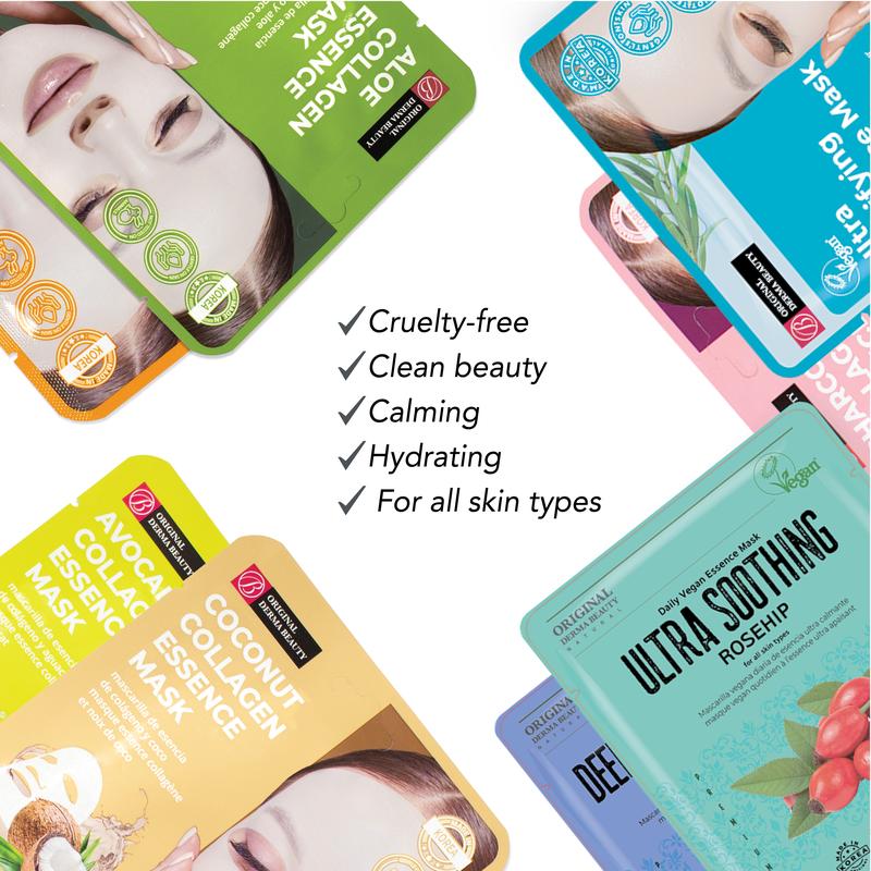 Original Derma Beauty 36PK (24+12) Collagen Facial Sheet Mask - 12 Different Sheet Mask Korean Beauty