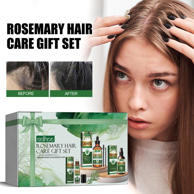 Rosemary Essential Oil 3-Piece Gift Set: Pure Organic Growth Treatment, Water Spray for Dry Scalp and Hair Loss-A Thoughtful Present for Any Occasion