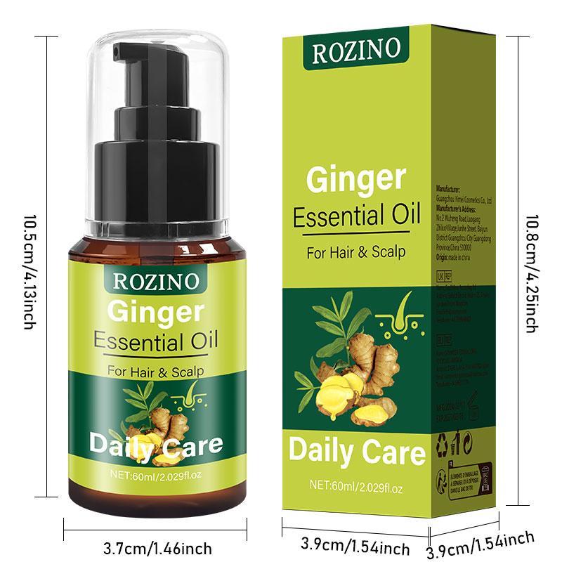 Ginger Essential Oil for Hair & Scalp, Hair Care Essential Oil for Dry & Split Ends, Moisturizing Hair Care Product for Men & Women, Daily Hair Care Product