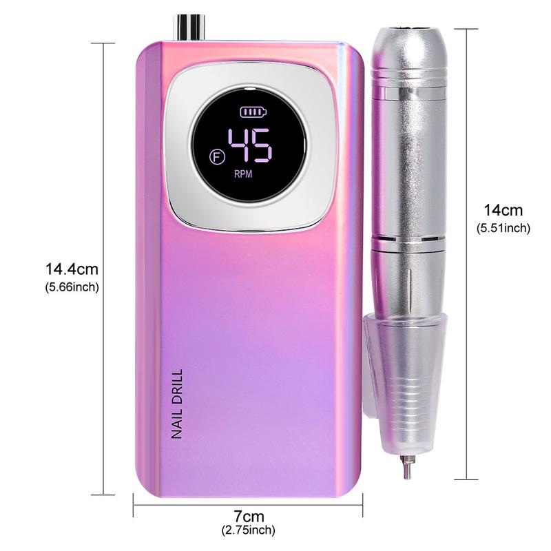 45000RPM Rechargeable Electric Nail Drill Machine With USB Connector Nail Polish Remover Drill Set Manicure Sander Low Noise Nail Care Cutics Nail Art