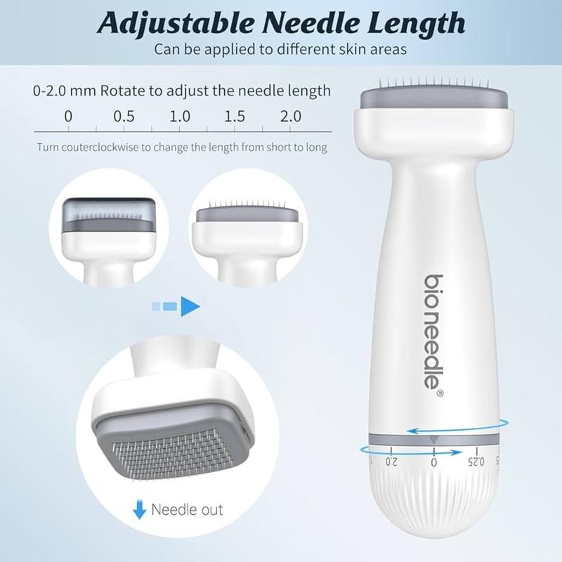 Derma Stamp -120 Needles Microneedling 0-2mm Adjustable Needles for Unisex Anti-Aging, Hair Loss,Facial Care Body Beard Hair Growth Tool Beauty USA