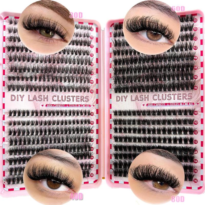 Mixed Length Individual False Eyelashes, 1 Box Natural Look Eyelash Extensions, Self Grafting Curl Eyelashes, Eye Makeup Enhancement False Eyelashes