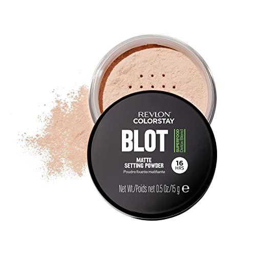 Revlon ColorStay Blot Face Powder, Mattifying, Blurring & Oil Absorbing Setting Powder, Absorb Sebum, Blurs Imperfections and Reduces Pore Appearance, 0.5 oz Makeup Cosmetic