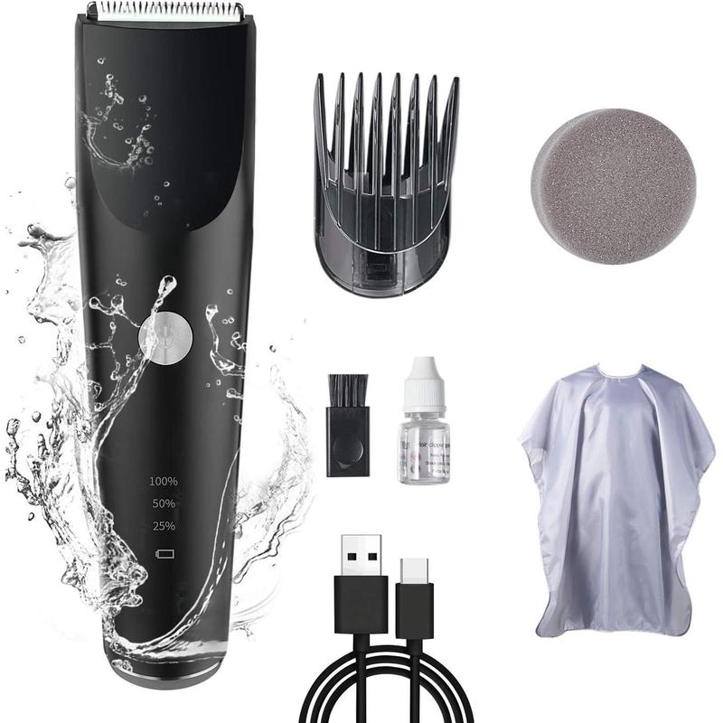 Beard Trimmer for Men, Adjustable Hair Clipper for Full- , Rechargeable Electric Groin Razor for Dad, Hygiene  Buzzer in Bathroom